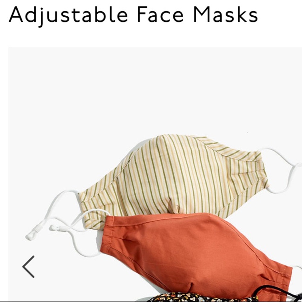 X SOLD X two madewell face masks, new and unused